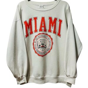 VTG University of Miami Crewneck Sweatshirt Science Magna Veritas Galt Sand XL